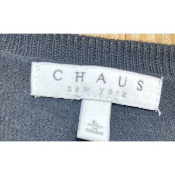 Women's Chaus Black Lightweight Sweater w/ Gold Studs detailing - Size L NWT - Picture 8 of 9